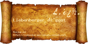 Liebenberger Ágost névjegykártya